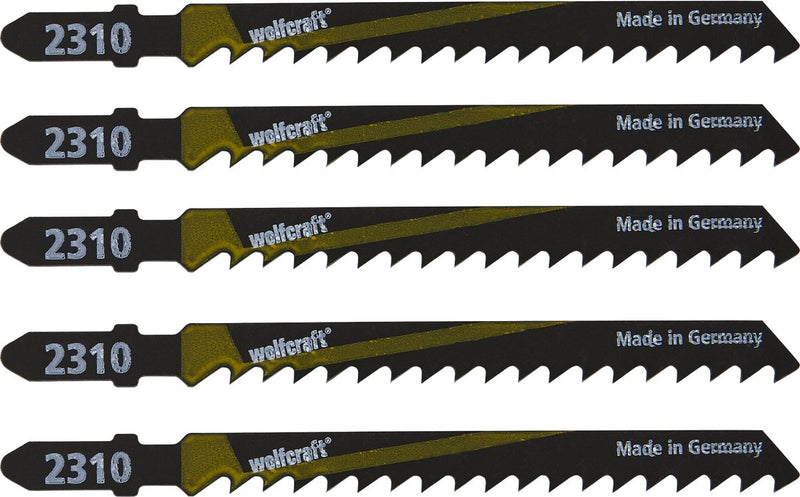 Wolfcraft - 5 decoupeerzaagbladen - decoupeerzaagblad t-schacht - 100mm - 2360000