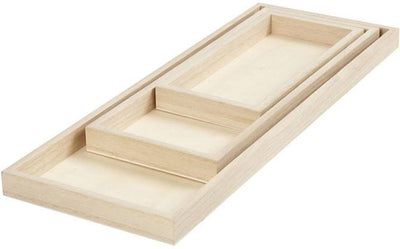 Creativ company houten dienbladen set 40x15 cm 3 stuks