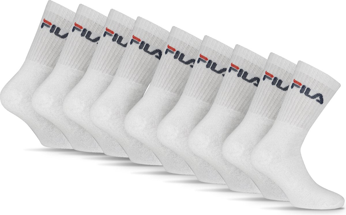 Fila tennis- sportsokken - maat 43 46 - 9 pack - wit