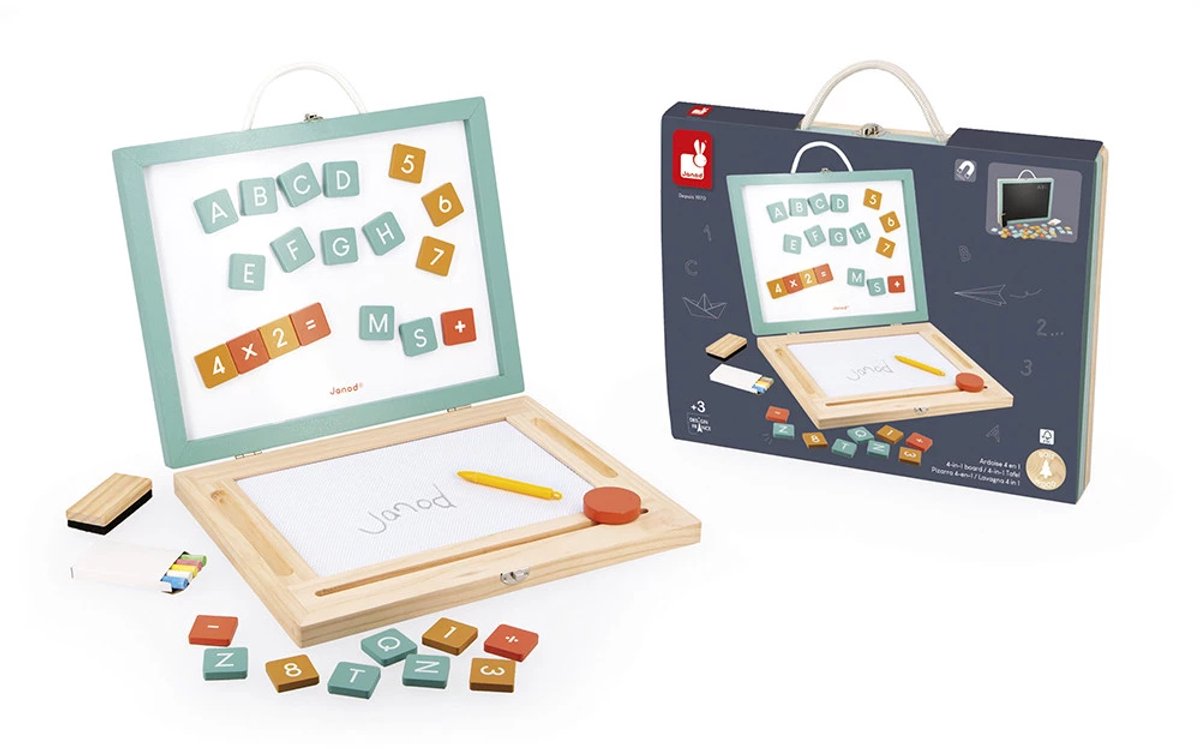 Janod - educatief - 4-in-1 tekenbord