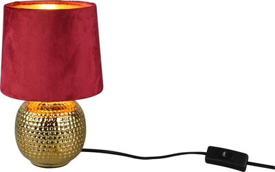 Rl live your light reality sophia - tafellamp - goud - excl. 1x e14 40w - snoerschakelaar - rode kap