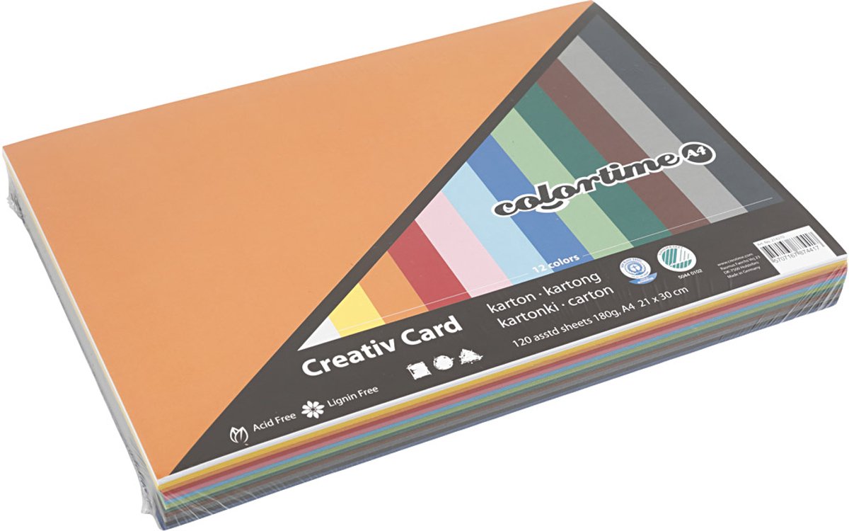 Colortime https: www.cchobby.nl gekleurd-karton-a4-vel-210x297-mm-180-gr-diverse-kleuren-12x10-vel-1-doos