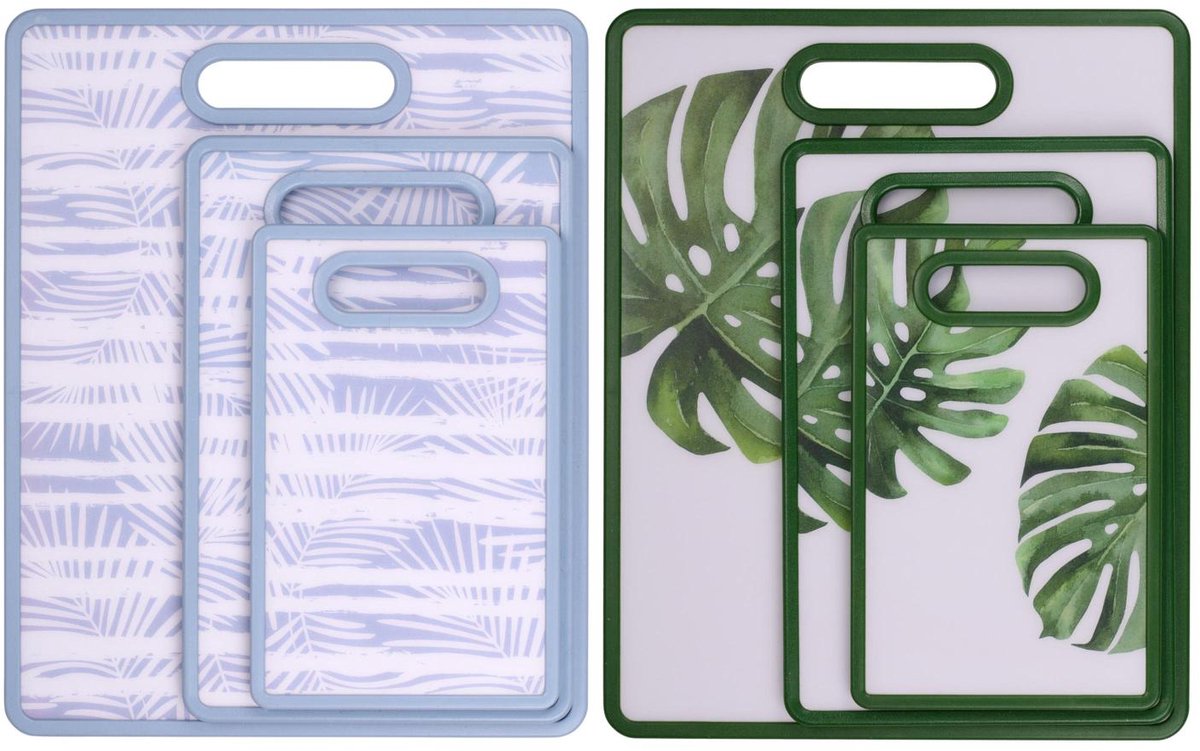 Alpina snijplanken set 3 stuks – kunststof snijplank met handvat – 3 formaten 30x38 20x30 16x25 cm – snijplank kunststof – snijplanken – dubbelzijdig