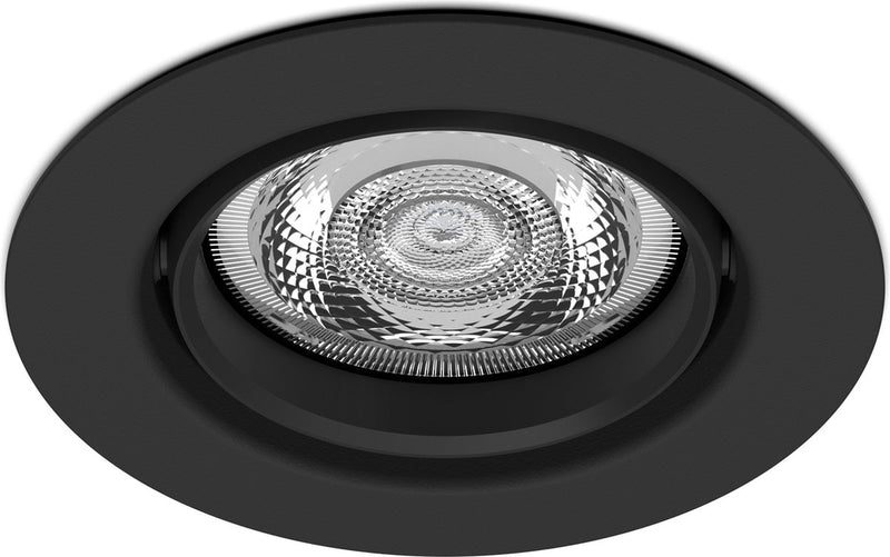 Philips led philips impala inbouwspot - 1-lichts - zwart - rond