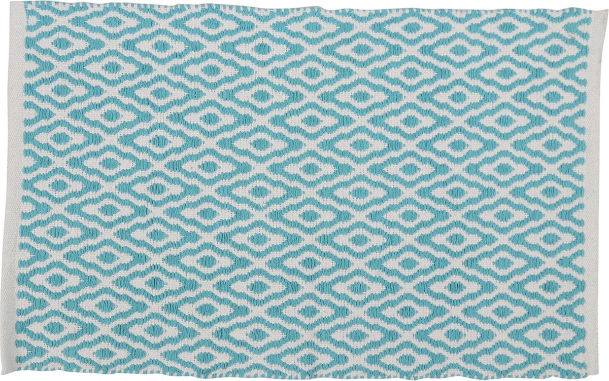Differnz brighton badmat 100% katoen blauw wit 50 x 80 cm