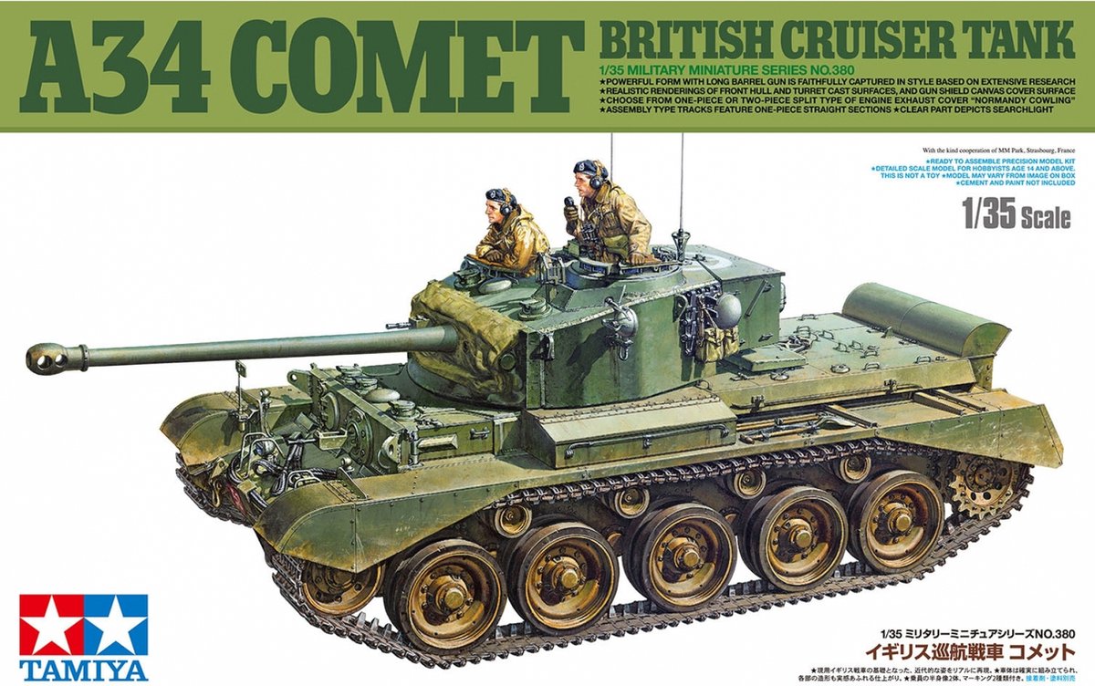 Tamiya modelbouwpakket militaire voertuigen - 35380 a34 comet british cruiser tank plastic - 1:35 - modelbouw