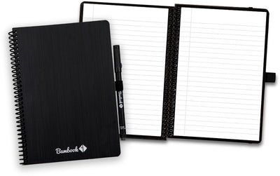 Bambook classic uitwisbaar notitieboek original - a5 - gelinieerde pagina's - duurzaam, herbruikbaar whiteboard schrift - met 1 gratis stift