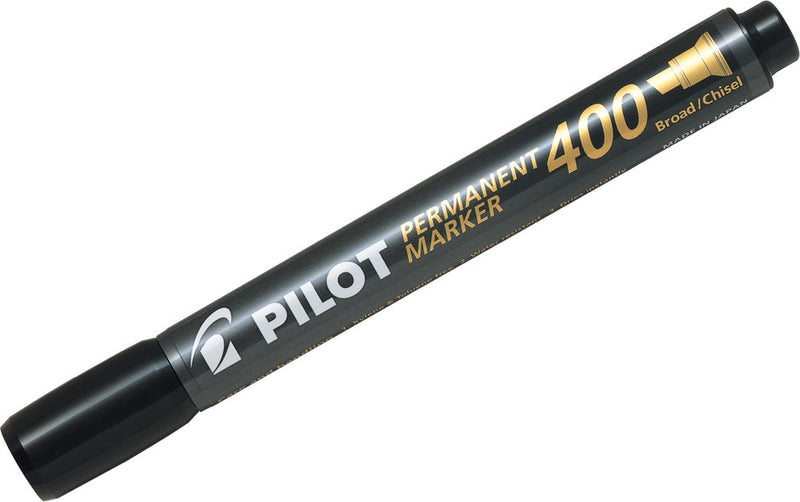 Permanentmarker pilot 400 beitelvormige punt zwart