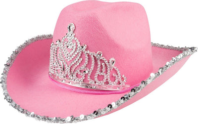 Boland - hoed cowboy glimmer roze roze - 57 - volwassenen - vrouwen - cowboy - indiaan