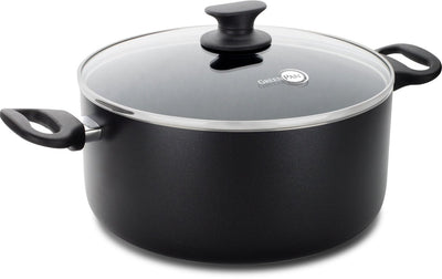 Greenpan cambridge kookpan 24cm - 5l - pfas-vrije antikleeflaag - inductie kookpan - keramische pan - ovenbestendig tot 180°c - koudgrepen - glazen deksel - zwart