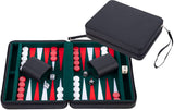 Backgammon reisspel met rits - zwart - afbeelding 1