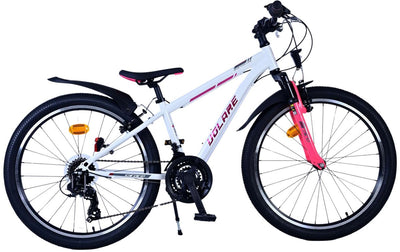 Volare xc race kinderfiets - 24 inch - 21 speed - wit roze