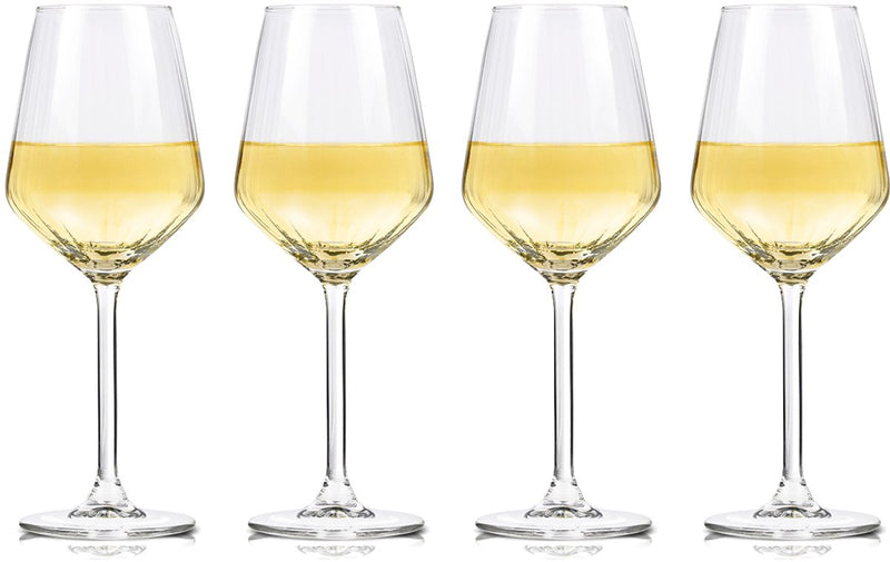 Alpina wijnglazen witte wijn - 4 stuks witte wijnglazen - wijnglas 38cl - wijnglazen set - glazenset voor diner - wijn glazen - helder glas