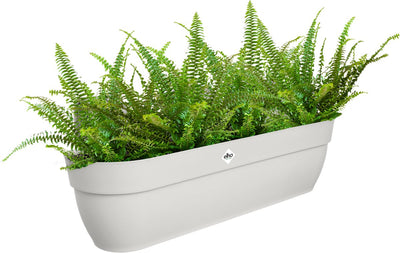Elho vibia campana easy hanger xxl 70 - plantenbak voor balkon - balkonbak - 100% gerecycled plastic - l69 x b26.8 x h23.7 cm - zijdewit