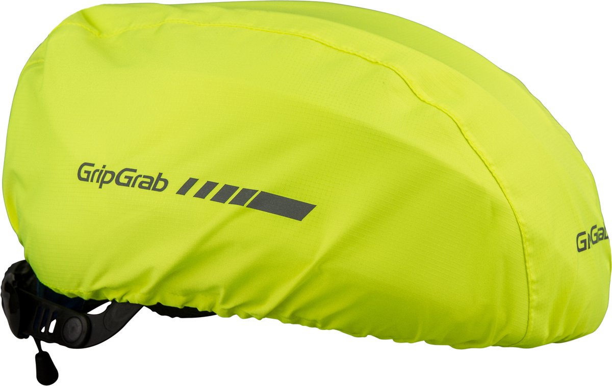 Gripgrab - waterproof helm cover fietsen helmovertrek fietshelm regenbescherming - geel hi-vis - unisex - maat one size