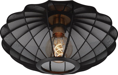Lucide corina - plafonnière (plafondlamp) - ø 40 cm - 1xe27 - zwart - japandi