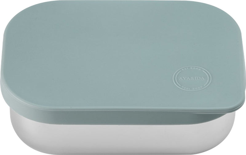 Aya ida aya ida - lunch box - opbergdoos - meenemen - brood - lunch - salade - rvs - siliconen deksel - 900ml - mint green