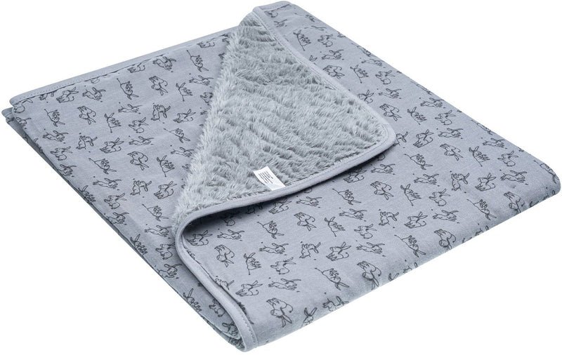 Snoozebaby wiegdeken 75 x 100cm - wieglaken 100% biologisch katoen - baby deken tog 2.0 cloudy grey - grijs -