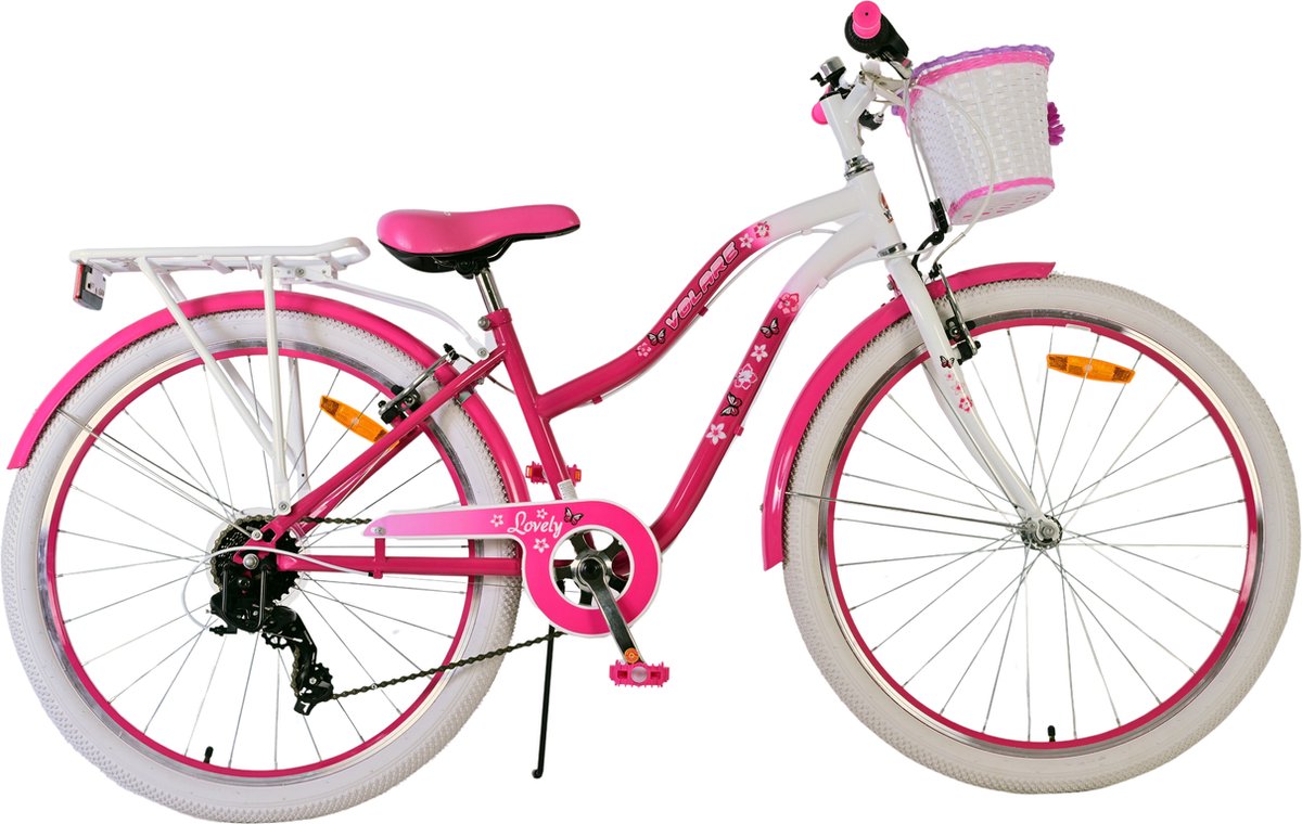 Volare lovely kinderfiets - meisjes - 26 inch - roze - 7 versnellingen
