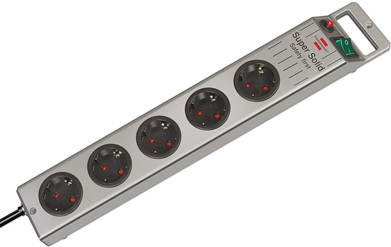 Brennenstuhl super-solid-line stekkerdoos 5-voudig zilver 2,5m h05vv-f 3g1,5 *fr*