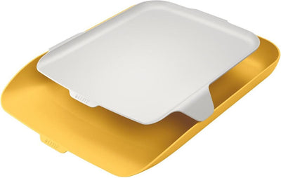 Leitz cosy brievenbak met organiser voor bureau - brievennbakjes voor a4- en c4-formaten - ideaal voor thuiskantoor thuiswerken - warm geel