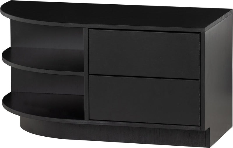 Woood finca tv meubel rond links - zwart - 40x78x40