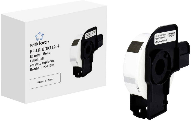 Renkforce rf-6027496, wit, zelfklevend printerlabel, doorlopend etiket, rol, papier, direct thermisch