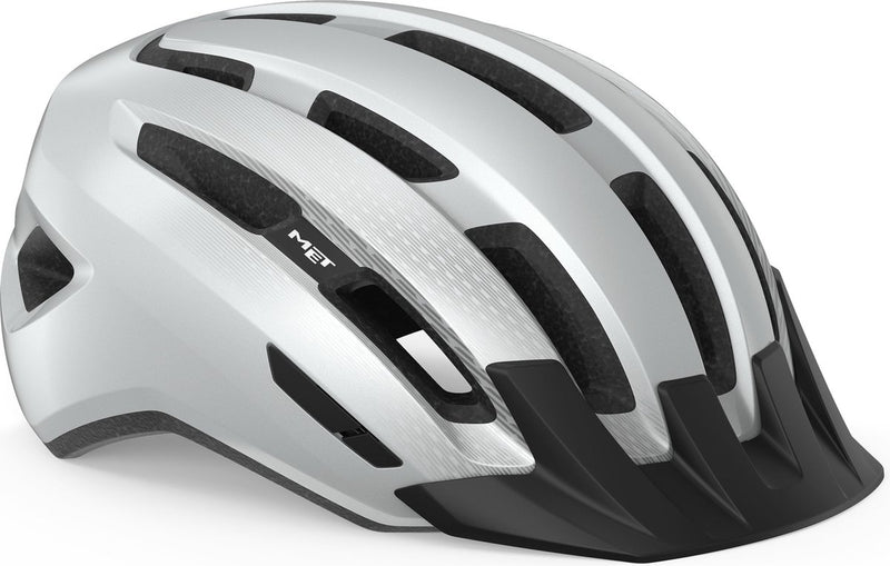 Met downtown fietshelm mannen vrouwen – fietshelm racefiets volwassenen – e-bike – trekking – maat m l (58-61cm) – white glossy (wit)