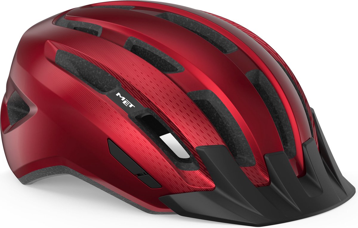 Met downtown mips fietshelm mannen vrouwen – fietshelm racefiets volwassenen – e-bike – trekking – maat s m (52-58cm) – red glossy (rood)