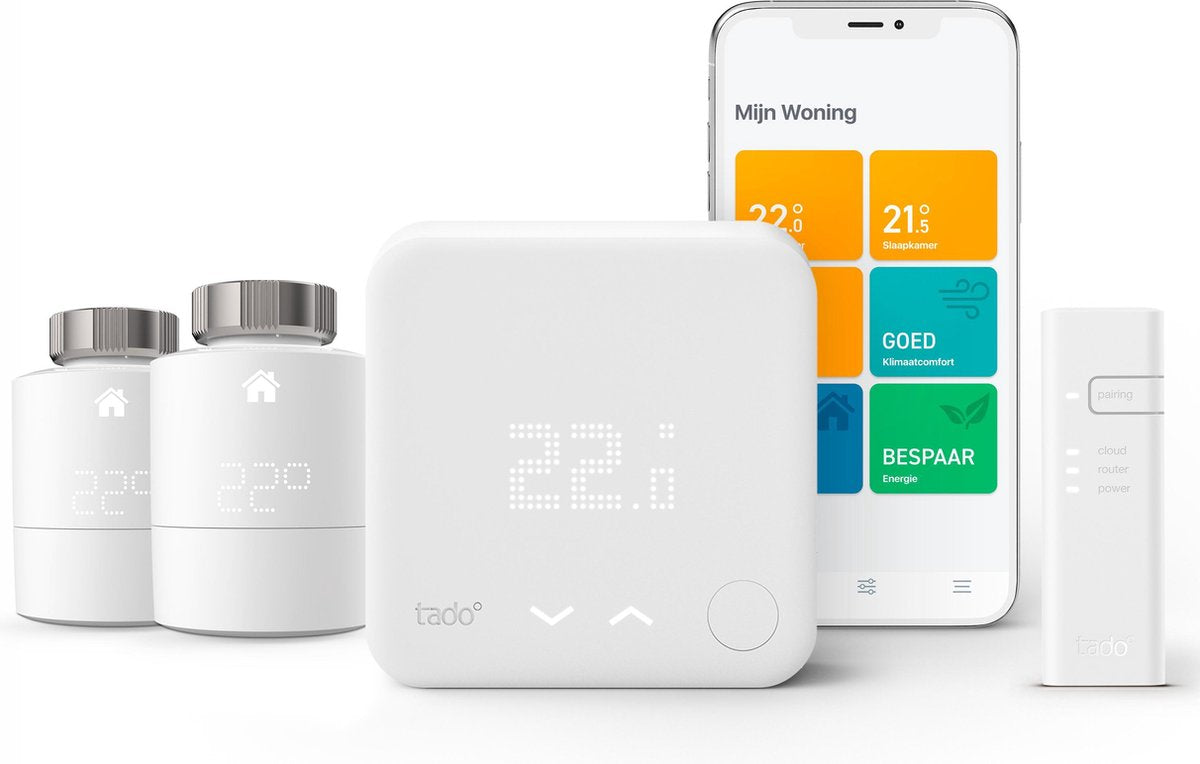 Tado° slimme thermostaat starterkit v3+ met 2 slimme radiatorknoppen