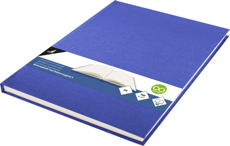 Kangaro dummyboek - a4 - blauw - 160 blanco pagina's - hard linnen cover - k-5362