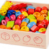 Bigjigs houten gekleurde kralen, 95dlg.