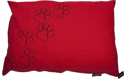 Lex max hondenkussen happy feet rood - 100 x 70cm