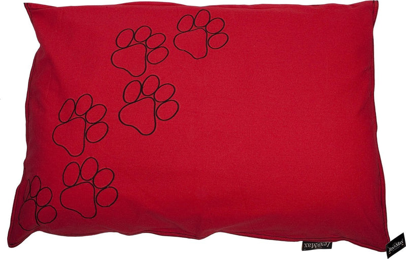 Lex max hondenkussen happy feet rood - 100 x 70cm