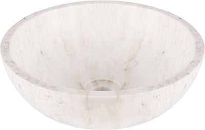 Differnz marmor waskom - 40x40x15cm - rond - marmer - glans wit