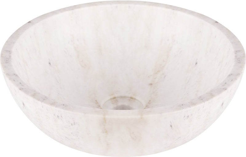Differnz marmor waskom - 40x40x15cm - rond - marmer - glans wit