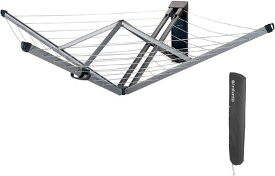Brabantia wallfix wanddroogrek - met beschermhoes - 24 m - metallic grey