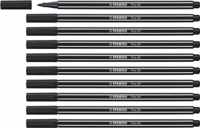 Stabilo pen 68 - premium viltstift - zwart - doos 10 stuks