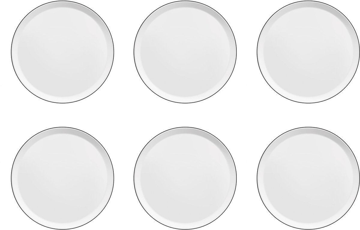 Medard de noblat - yaka black - dinerbord 27 cm - 6 delig - porselein