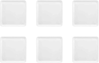 Medard de noblat - yaka white - vierkant dinerbord 25.5x25.5 cm - 6 delig - porselein