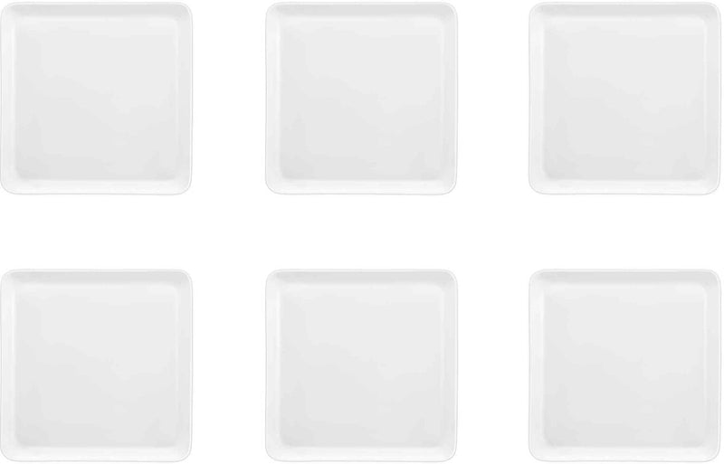 Medard de noblat - yaka white - vierkant dinerbord 25.5x25.5 cm - 6 delig - porselein