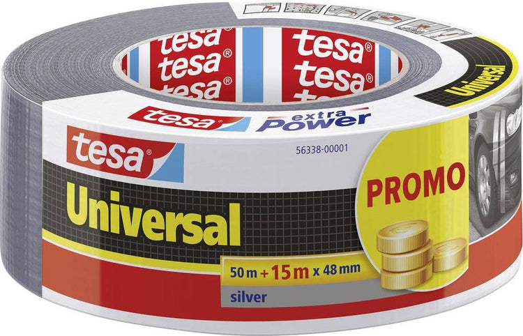 Tesa universal 56338-00001-01 textieltape zilver (l x b) 65 m x 48 mm 1 stuk(s)