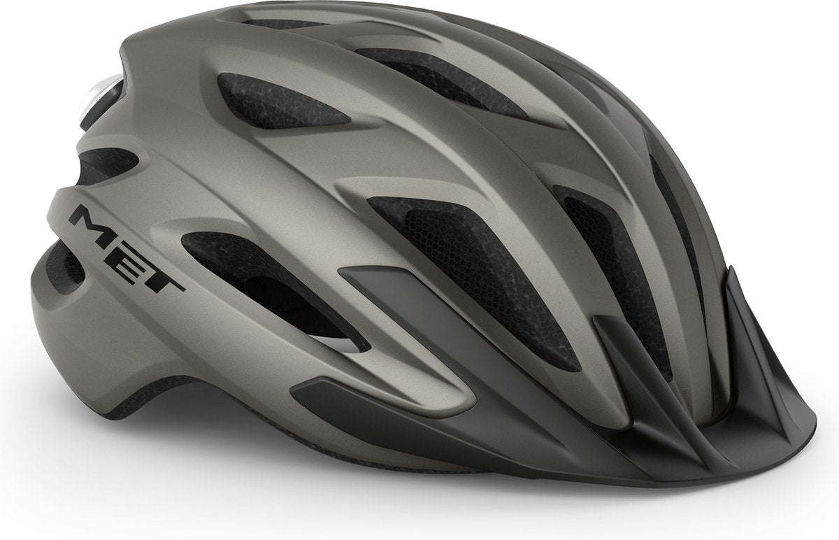 Met crossover mips fietshelm mannen vrouwen - stadsfietshelm volwassenen - maat xl - titanium matt