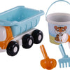 Cavallino strand kiepwagen met emmerset blauw, 5dlg.