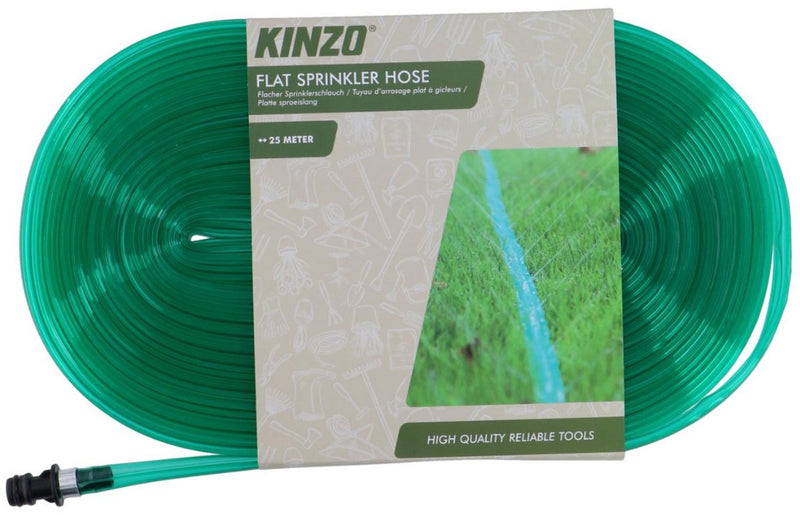 Kinzo platte sproeislang 25m - sproeislang voor gazon bloemen - tuinslang