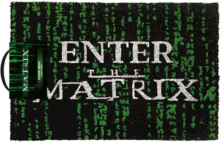 Pyramid international the matrix deurmat enter the matrix 40 x 60 cm zwart groen