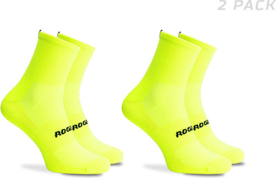 Rogelli essential dames en heren 2 pack fietssokken - fluor