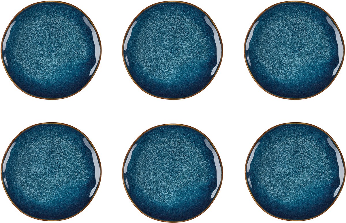 Medard de noblat - vertigo denim - dinerborden 27 cm - 6 delig - stoneware