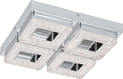 Eglo fradelo - wand plafondlamp - 28cm - 4 lichts - chroom, helder