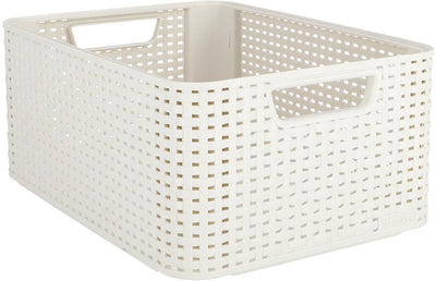 Curver style opbergmand - 18 liter - 38,6x28,7x17 cm - vintage wit